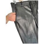 ZARA New  Womens Size Large Faux Leather Pants Slash Pockets Mid Rise Black Photo 3