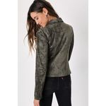 Lulus  Wild at Heart Olive Green Vegan Suede Moto Jacket S NWT Photo 6