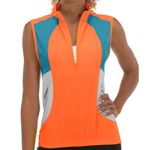 Little Donkey Andy 1/2 Zip Cycling Vest Size Medium Reflective Breathable Womens Orange Photo 0