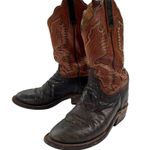 Lucchese Women’s Sanded Shark Leather Cowboy Western Boots Black Brown Size 7.5 Photo 2