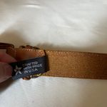 Brighton Vintage 1991  Tan Leather Belt Braided Keeper Hammered Buckle 27-31 Photo 5