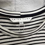 Trina Turk  Tank Dress Size XL White Navy Blue Stiped Sleeveless Knee Length Photo 4