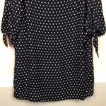 Tahari  Women’s Diamond Pattern Black White Keyhole Tie Long Sleeve Shift Dress Photo 2