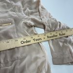 Theory  Blouse Womens Small Beige Pink Silk Brundia Zip Pocket Long‎ Sleeve Top Photo 8