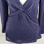 One World  Navy Knit Top with Twist Accent NWT Size Small Dark Blue Top Photo 2