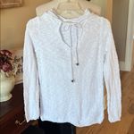 Faded Glory White Cotton Sweater Pullover Hooded Photo 6