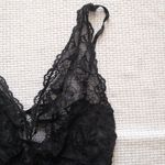 ASOS Black Lace Bodysuit With Crisscross Tieup Detail Photo 1