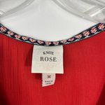 Knox Rose Red Orange Pleated Tassel Tie Babydoll Tiered Tank Top Medium M Boho Photo 2