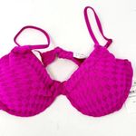 Good American  Women Hawaiian pink Jacquard Wave Check Underwire Bikini Top XL Photo 1