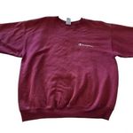 Champion vintage distressed sweatshirt, maroon size large Photo 0