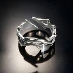 Silver Ring Gothic Crown Of Thorns Photo 4
