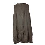 Francesca Bettini Brown Linen Sleeveless Tie Neck Mini Dress M Size M Photo 1