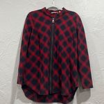 Soft Surroundings Black Red Buffalo Plaid Manchester Flannel Zip Up Tunic- Med Photo 0