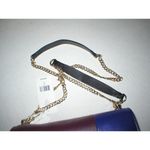 Trina Turk New NWT  Designer Handbag Purple Blue Leather Flap Silver Womens Photo 2