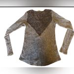 American Age Women’s XS Ribbed Long Sleeve Gray Shirt w/ Lace Detail On Back Photo 1