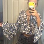 Lizard Thicket Bell Sleeve Crop Top Photo 0