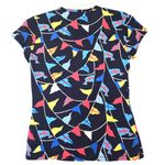 J. McLaughlin NWT  Cap Sleeve Nautical Shirt Navy Multi Flags Size Small Fisherman Photo 1