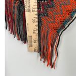 NWT Womens Bohemian Indie Asymmetric Chevron Knit Poncho Fringe One Size Red Size undefined Photo 2