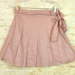 Forever 21 Womens Y2K VTG Pink Pleated Mini Skirt Waist Tie Belt Cotton Size M Photo 0