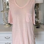 Seven7 Romantic  Pastel Pink Semi Sheer Top Womens Small Open Shoulder Photo 1