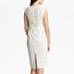 Jill Stuart  Illusion Yoke Lace Sheath Ivory White Knee Length Bridal Dress 2 Photo 1