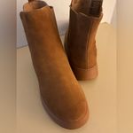FitFlop women chestnut brown suede platform Chelsea boots size. 9.5 Photo 6
