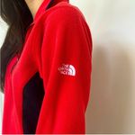 The North Face Women Quarter Zip Red Black Fleece Pullover Sweater Size Medium Photo 4