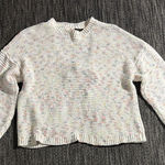 Aerie  cable knit open tie back crew neck sweater multicolored Photo 0