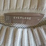Everlane  White Crewneck Ribbed Knit Sweater Photo 3