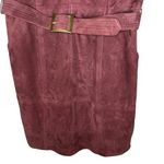 Trina Turk  Wine Country Sultana Belted Suede Mini Dress Size 8 Leather New Photo 4