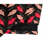 Bisou Bisou Black Pencil Skirt Lips Print Mesh Detail Asymmetrical Bodycon XL Photo 2