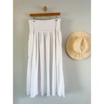 Madewell  | NWT Smocked-Waist Poplin Midi Skirt in white | Sz XL Photo 5