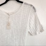 Maje  Ecologie Ecru Ribbed Peplum Top Size Large Photo 3