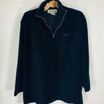 Jones New York Vtg Joneswear Black Velour 1/4 zip Shirt Medium Photo 0