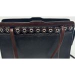 Brighton  Black Pebbled Genuine Leather Studded Heart Purse Shoulder Bag Tote Photo 1