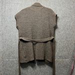 Gap Maternity Cardigan Wool Blend Vest Sleeveless Knit Open Front Belted Brown M Photo 5