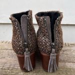 Toms Leila gray Bouclé stacked heel booties boots Size 9 Photo 2