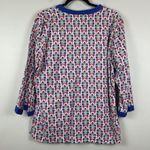 Talbots Womens Top Large Geo Print 100% Cotton Lightweight Blouse Novelty Boho Photo 1