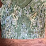 ZARA  Green Paisley Ruffled Sleeveless Crop Top Small Photo 9