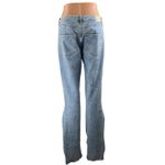 ZARA Women's Blue High Rise Light Wash Slit Flare Bootcut Denim Jeans Size 8 Photo 2