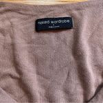 Naked Wardrobe light brown long sleeve cropped shirt size small Photo 2