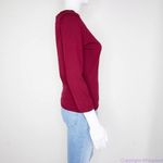 Ann Taylor burgundy 75% silk blend boat neck cropped sweater, women size M Photo 13