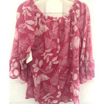 Women's Corvu Blouse Top Size M Pink White Floral Print Size M Photo 3