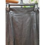 Hommage Women Solid Black Polyurethane Pull On A-Line Knee Length Skirt Size S Photo 1