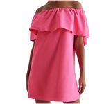 EXPRESS ‎ Pink Off Shoulder Ruffle Dress Party Cocktail XS Photo 1