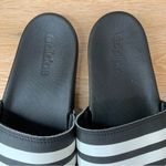 Adidas  Women’s Black White Striped Slide Sandals Photo 7