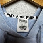 Victoria's Secret PINK Women's Light Blue Logo Hooded Cropped Sweatshirt Size M Photo 2