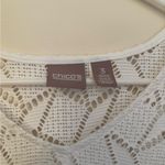 Chico's White Geometric Open Knit Crochet Top Womens Size 3 XL Lightweight Boho Photo 2