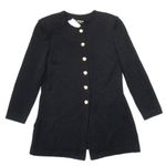 St. John NWT Basics Santana Knit Jacket in Black Long Button Sweater 2 Photo 1