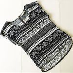 Pink Rose Black and White Paisley High Low Top Photo 1